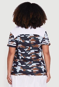 Womens Plus Size New York 93 Camo Graphic Tee, Multi, Size 2X