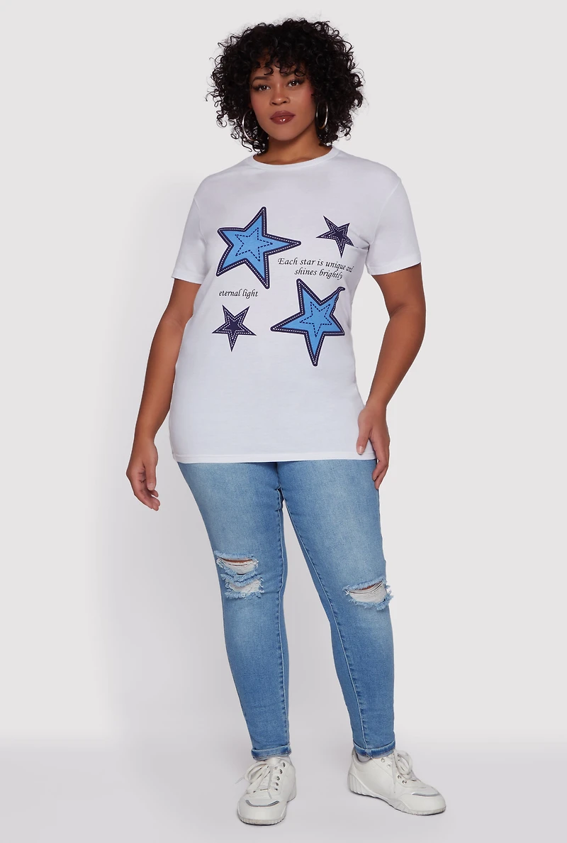 Plus Oversized Star Graphic Tee