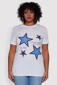 Plus Oversized Star Graphic Tee