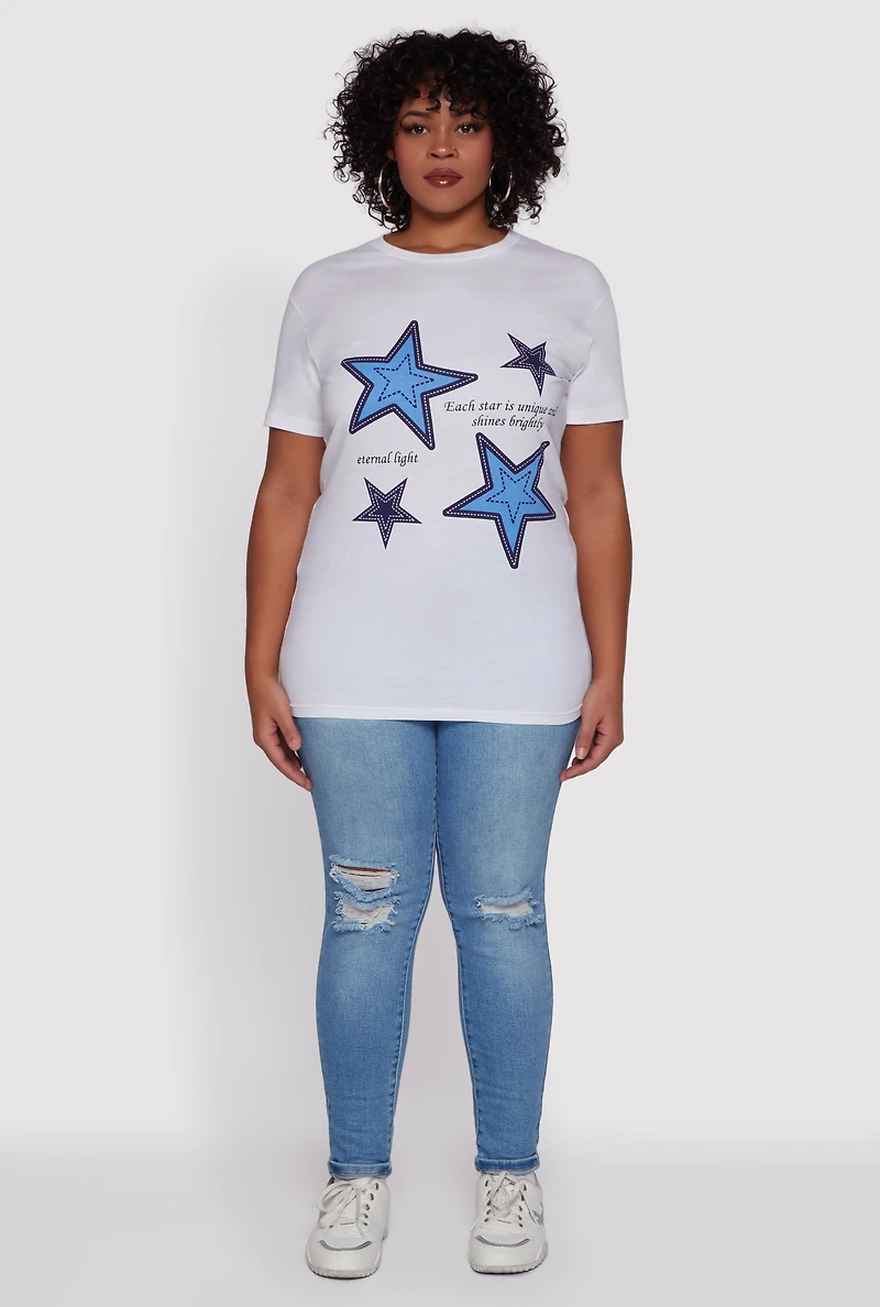 Plus Oversized Star Graphic Tee