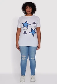 Plus Oversized Star Graphic Tee