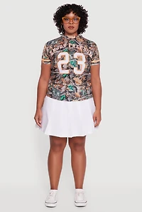Womens Plus Size Hunter Camo Enjoy Freedom 23 Graphic Tee, Multi, Size 3X