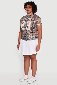Womens Plus Size Hunter Camo Enjoy Freedom 23 Graphic Tee, Multi, Size 3X