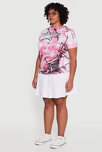 Womens Plus Size Hunter Camo Stay Woke 24 Graphic Tee, Pink, Size 2X