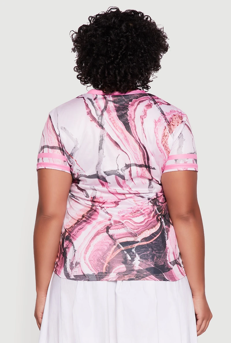 Womens Plus Size Hunter Camo Stay Woke 24 Graphic Tee, Pink, Size 2X