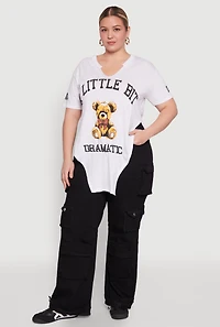 Plus A Little Bit Dramatic Side Slit Graphic Tee