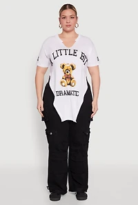 Plus A Little Bit Dramatic Side Slit Graphic Tee