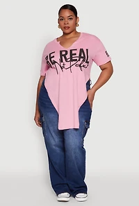 Plus Be Real Not Perfect Graphic T Shirt