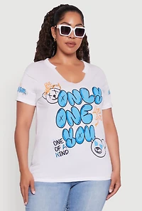 Womens Plus Size Only One You Graphic T-Shirt, White, Size 3X