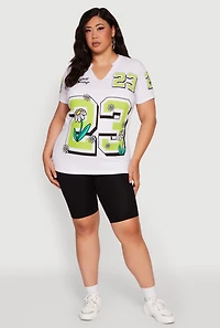 Womens Plus Size Notch Neck Not Perfect Just Growing 23 Graphic Tee, Multi, Size 3X