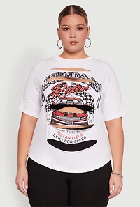Womens Plus Size Legendary Rider California Graphic T-Shirt, White, Size 3X
