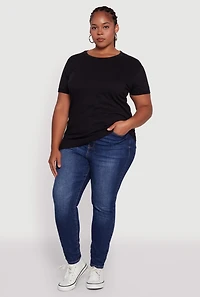 Womens Plus Crew Neck Short Sleeve T-Shirt, 1X