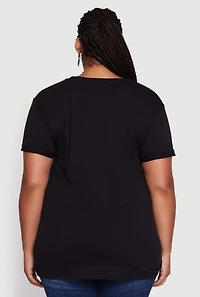 Womens Plus Crew Neck Short Sleeve T-Shirt, 1X