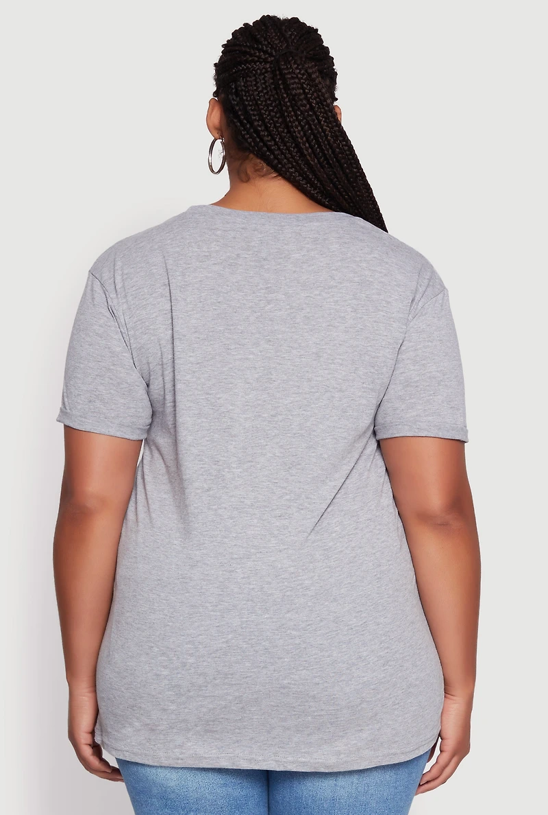 Plus Crew Neck Short Sleeve T-Shirt