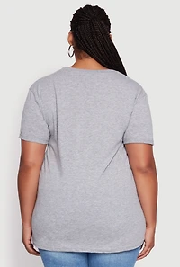 Plus Crew Neck Short Sleeve T-Shirt