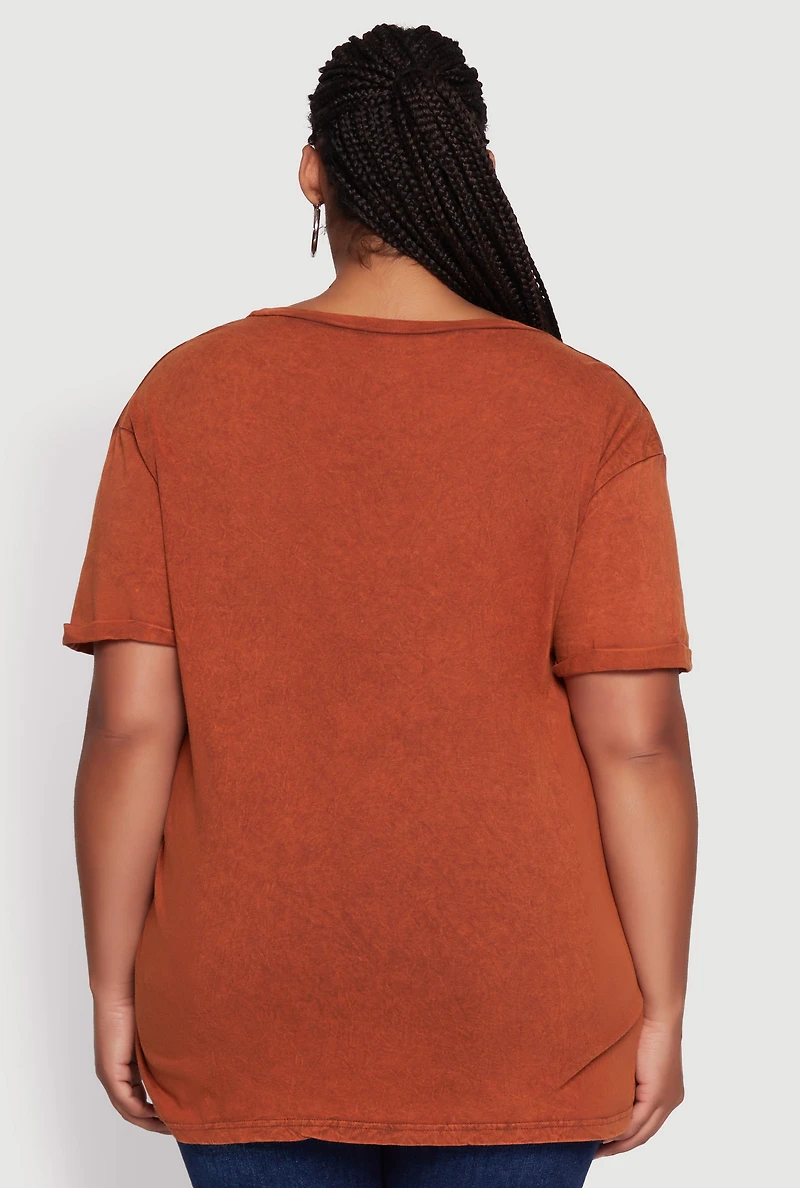 Womens Plus Crew Neck Short Sleeve T-Shirt,