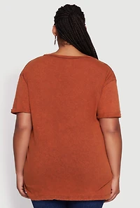 Womens Plus Crew Neck Short Sleeve T-Shirt,