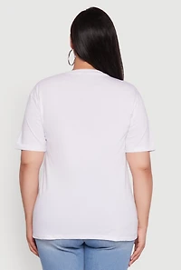 Plus Basic Fixed Cuff Notch Neck Tee