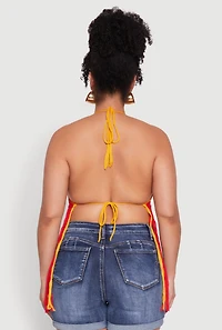 Plus Tassel Fringe Crochet Halter Top