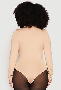 Womens Plus Daisy Long Sleeve Bodysuit, 3X