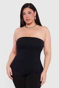 Plus Solid Side Slit Tube Top