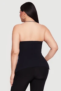 Plus Solid Side Slit Tube Top
