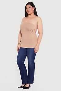 Plus Solid Side Slit Tube Top