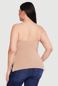 Plus Solid Side Slit Tube Top