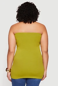 Plus Solid Ruched Side Tube Top