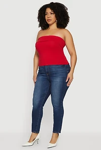Plus Solid Fold Over Tube Top