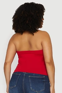 Plus Solid Fold Over Tube Top