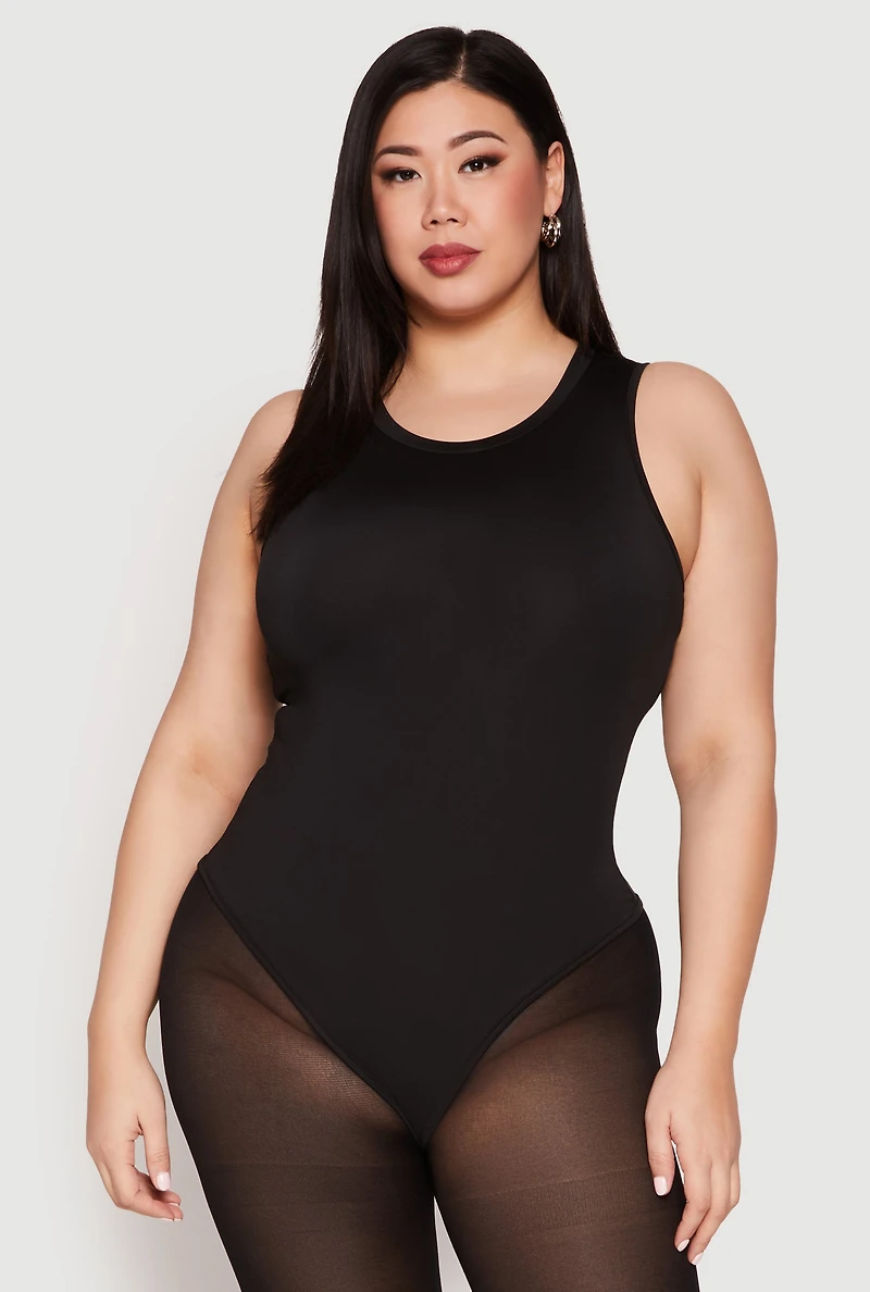 Plus Daisy Crew Neck Tank Bodysuit