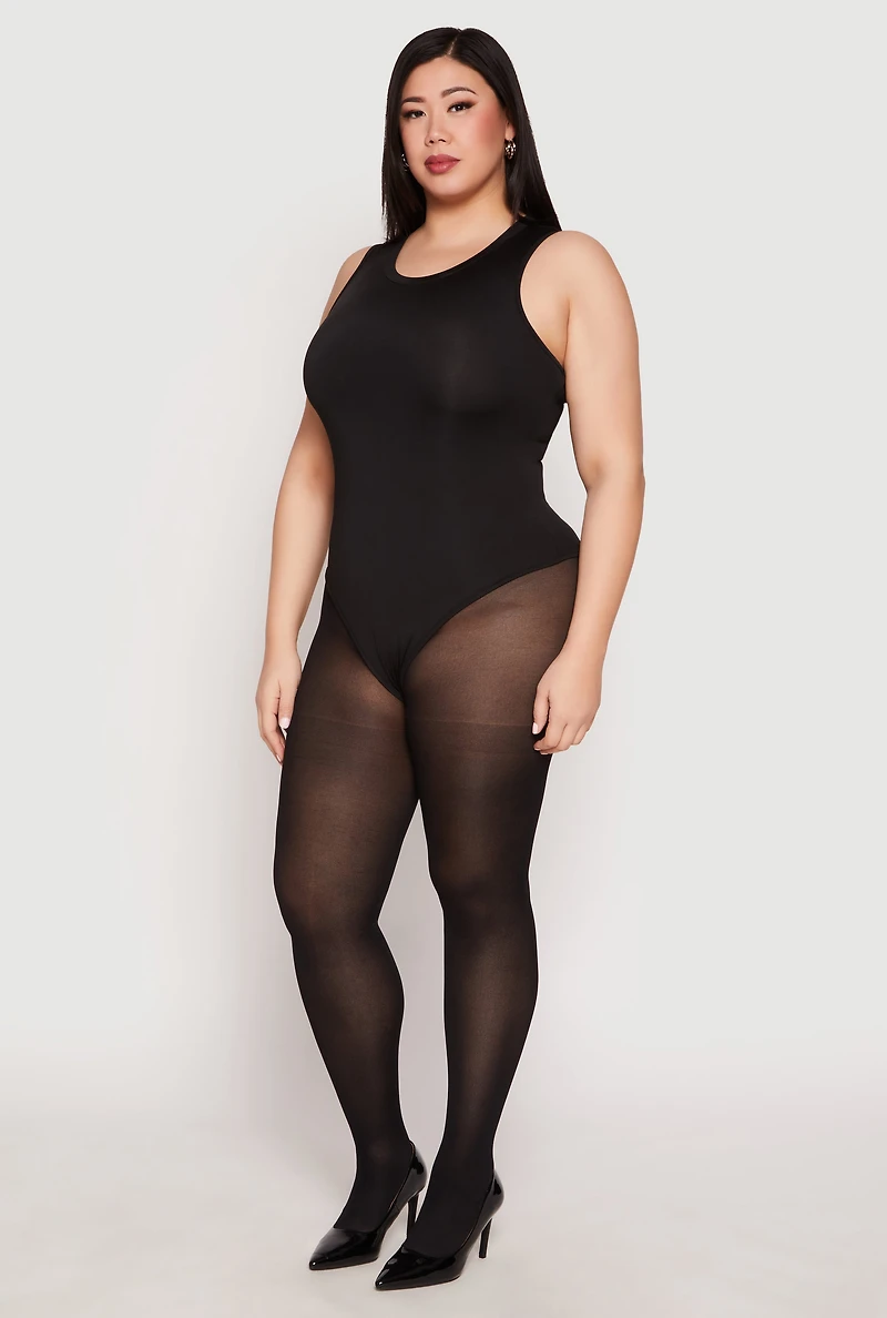 Plus Daisy Crew Neck Tank Bodysuit