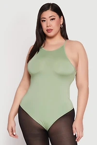 Womens Plus Size Daisy Cami Bodysuit, Green, Size 2X