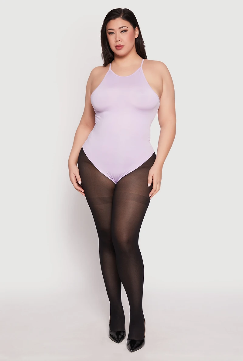 Womens Plus Size Daisy Cami Bodysuit, Purple, Size 2X