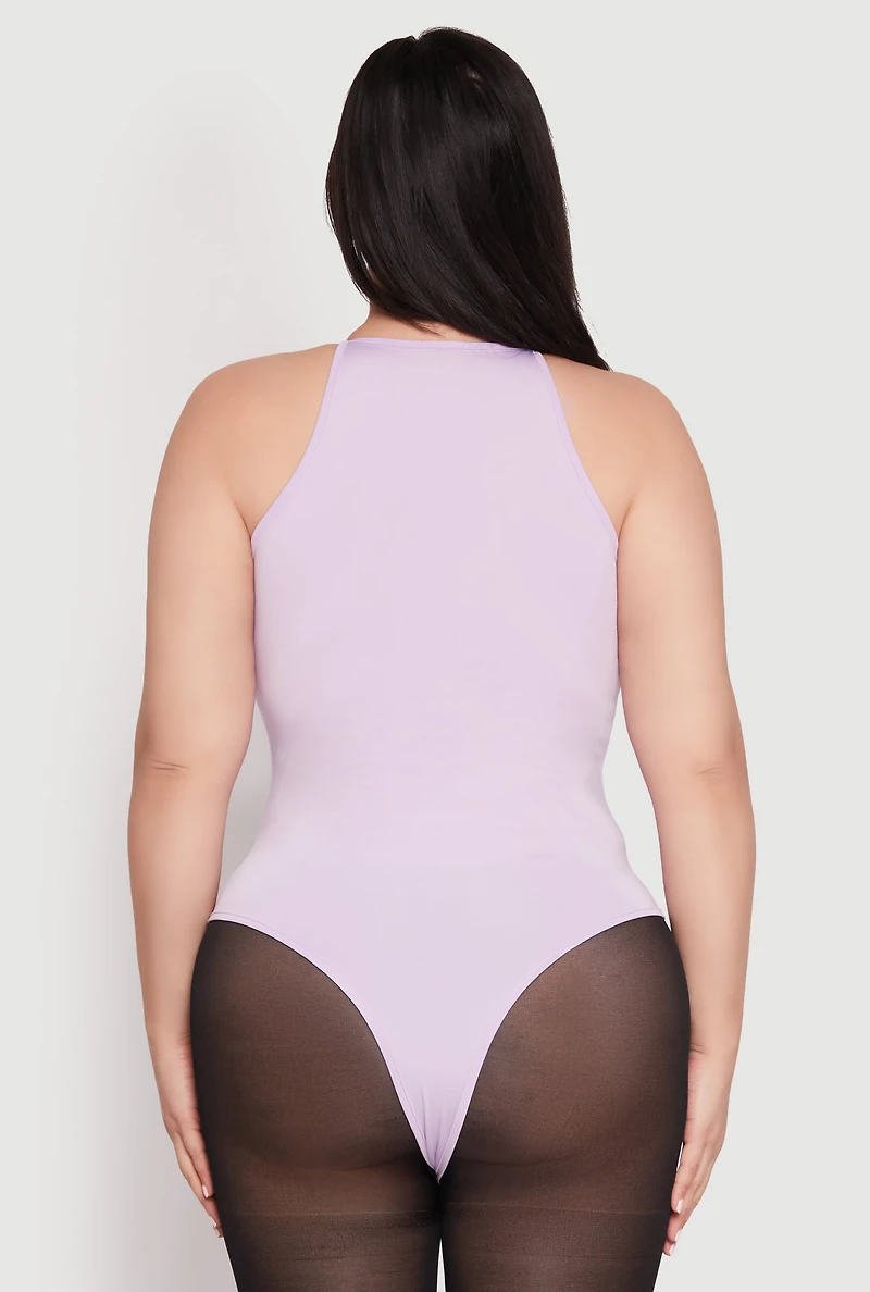 Womens Plus Size Daisy Cami Bodysuit, Purple, Size 2X