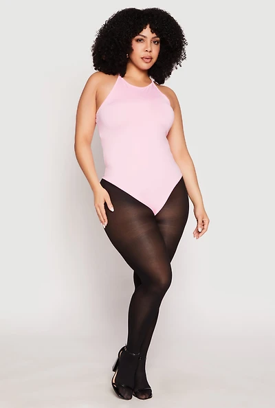 Womens Plus Size Daisy Cami Bodysuit, Pink, Size 3X