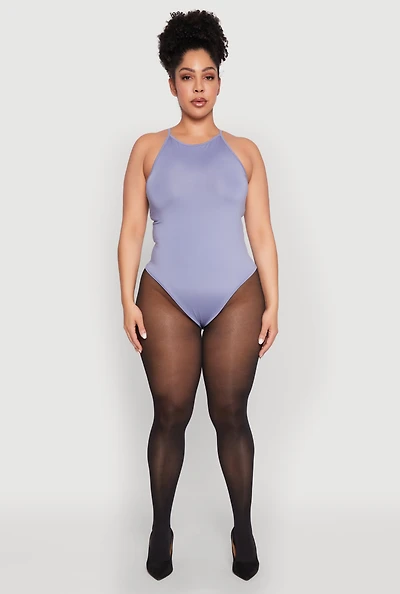 Womens Plus Daisy Cami Bodysuit, Purple,
