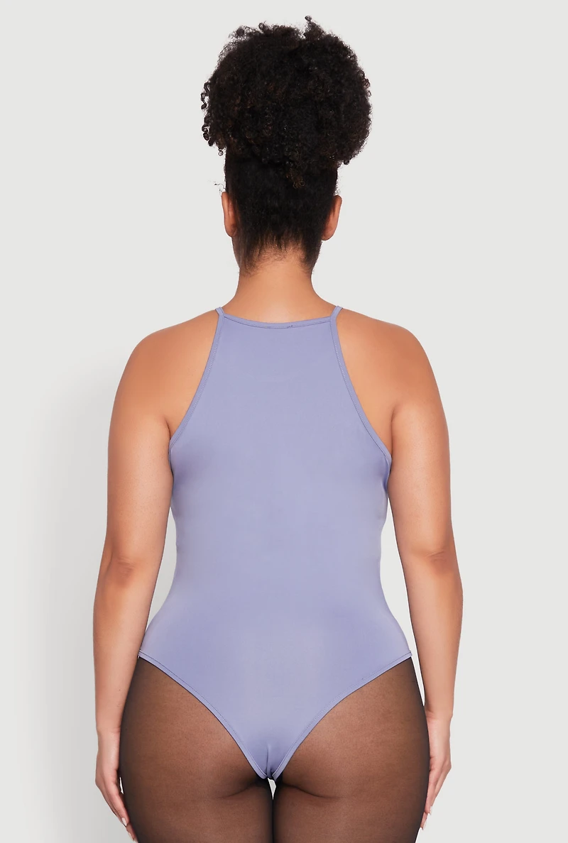 Womens Plus Daisy Cami Bodysuit, Purple,