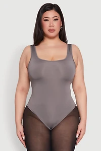 Womens Plus Daisy Sleeveless Bodysuit,