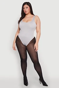 Womens Plus Size Daisy Sleeveless Bodysuit, Grey, Size 1X