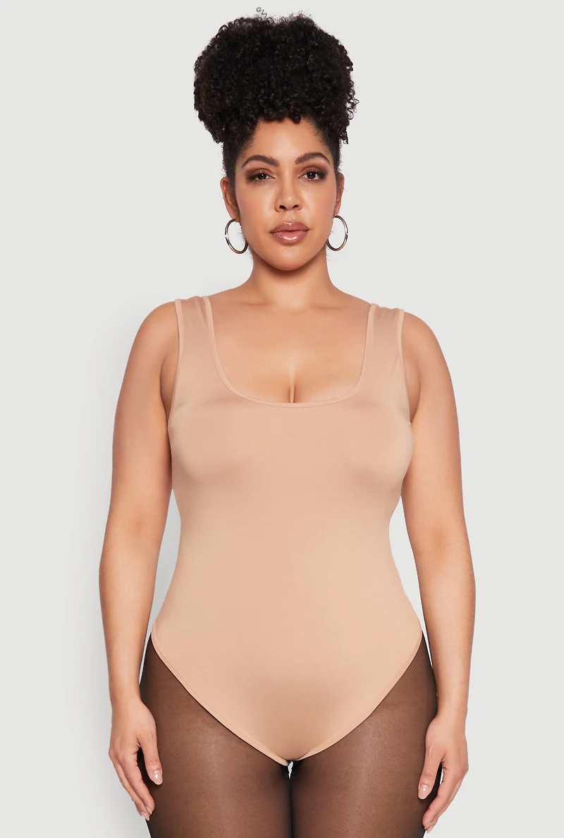 Womens Plus Daisy Sleeveless Bodysuit, 3X
