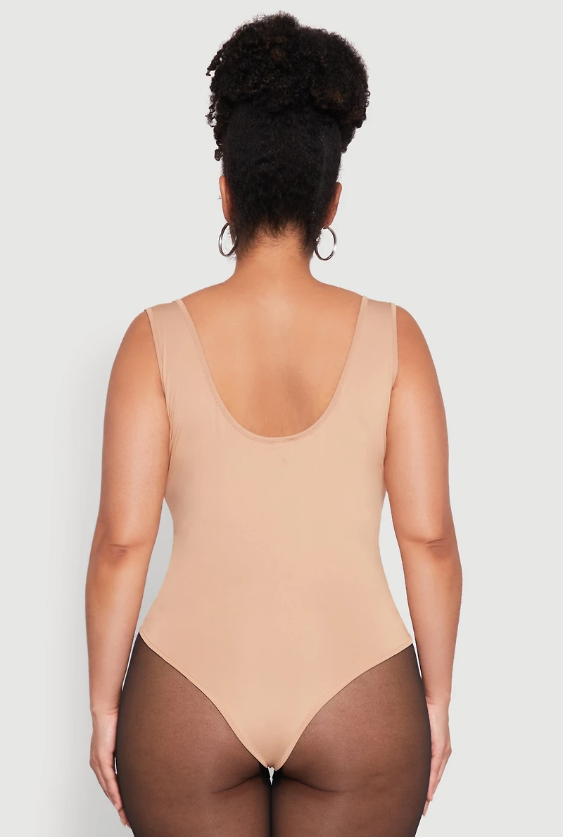 Womens Plus Daisy Sleeveless Bodysuit, 3X