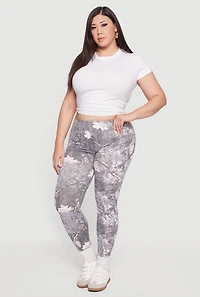 Womens Plus Size Hunter Camo High Waisted Leggings, Grey, Size 3X