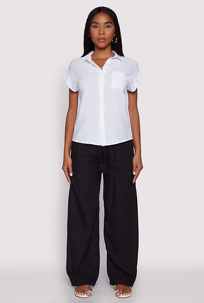 Womens Fixed Cuff Short Sleeve Shirt,