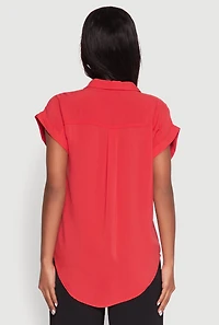 Womens Fixed Cuff Short Sleeve Shirt,