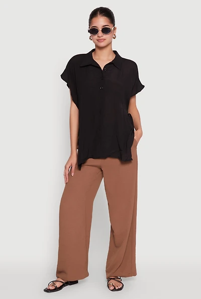Womens Side Tie Dolman Sleeve Top,