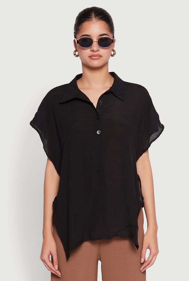 Side Tie Dolman Sleeve Top