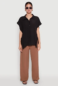 Womens Side Tie Dolman Sleeve Top,