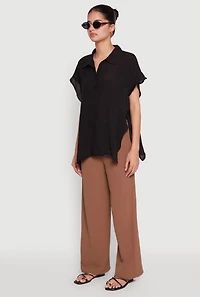 Womens Side Tie Dolman Sleeve Top,